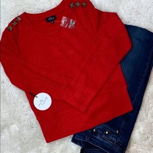 Red Knit sweater Final price drop